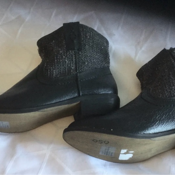 Steve Madden black leather zipper ankle boots SZ 6 P Elle 1” heel - Picture 3 of 6